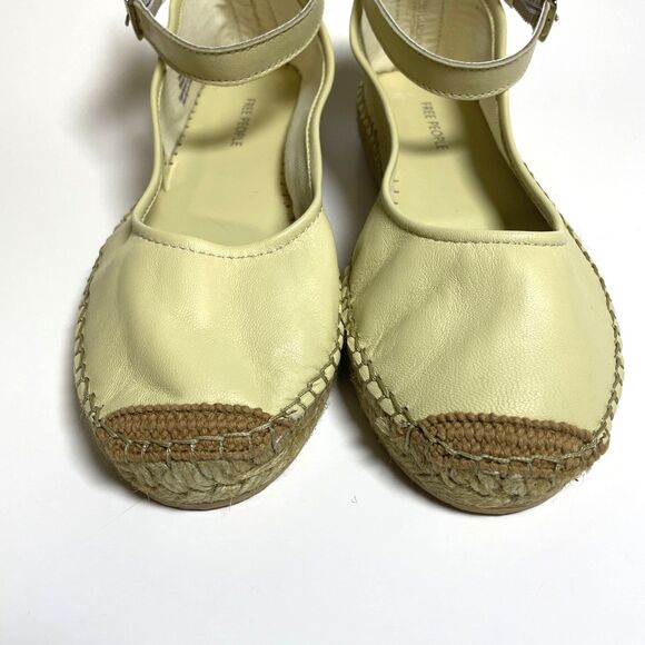 New Free People Mason Ballet Espadrille Flats Womens 6 Beige Leather Closed Toe - Picture 4 of 10